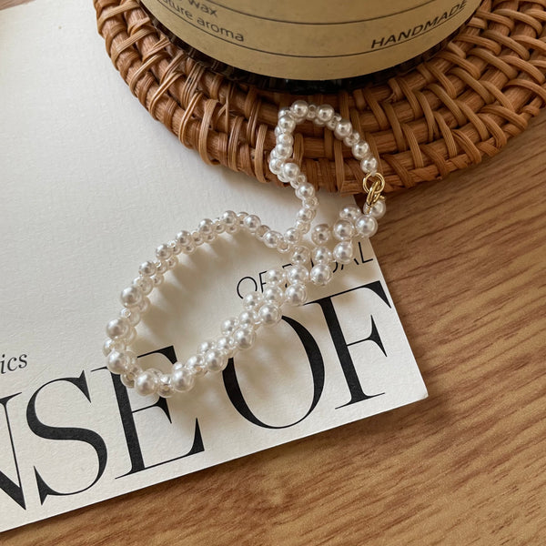 Elegant Woven Bracelet with Pearls  Handmade Jewelry for Women