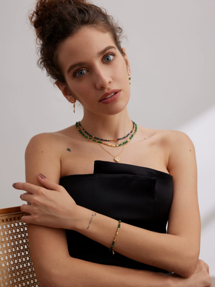 Simsmore minimalist French series S925 emerald sterling silver broken silver bracelet with niche design and high-end feel