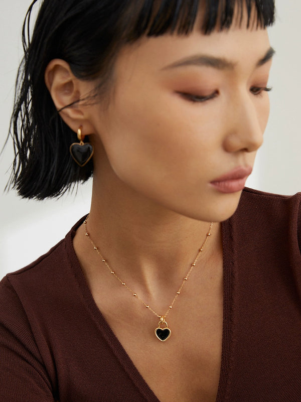 Simsmore [Extremely Simple French Style Series] Pure Silver Love Drop Glaze Adjustable Niche Original Design Necklace
