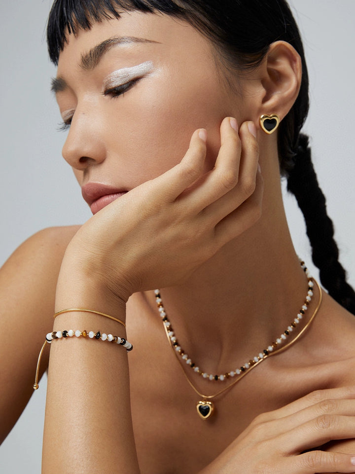 Simsmore minimalist French series S925 pure silver tiger eye stone bracelet with niche design, light luxury retro