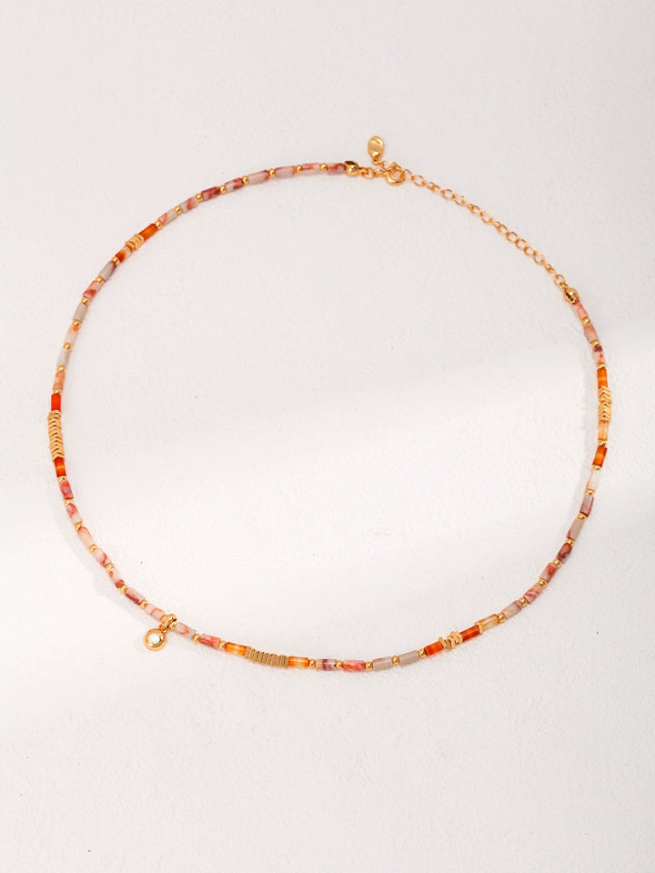 Simsmore minimalist French series pure silver red agate niche design light luxury retro adjustable necklace