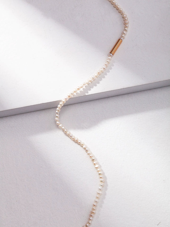 Simsmore [Minimalist French Series] Pure Silver Simple Potato Pearl Adjustable Original Necklace