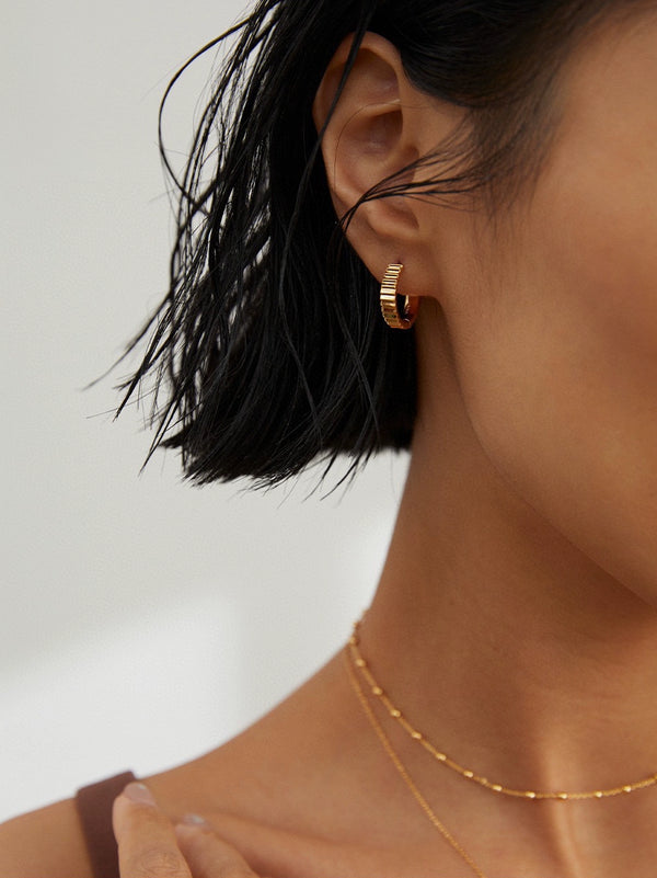 Simsmore [Extremely Simple French Style Series] Pure Silver Simple Fashion Single Item, Niche Original Design Earrings