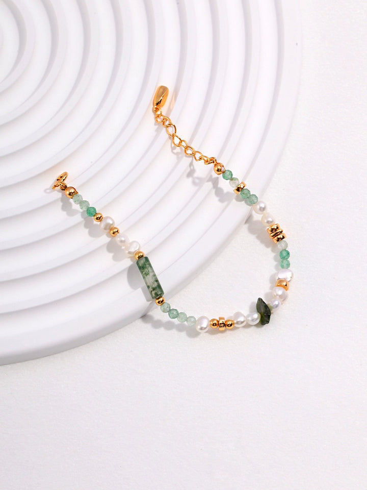 Simsmore [Extremely Simple French Style Series] Pure Silver Natural Pearl Adjustable Fashion Original Design Bracelet