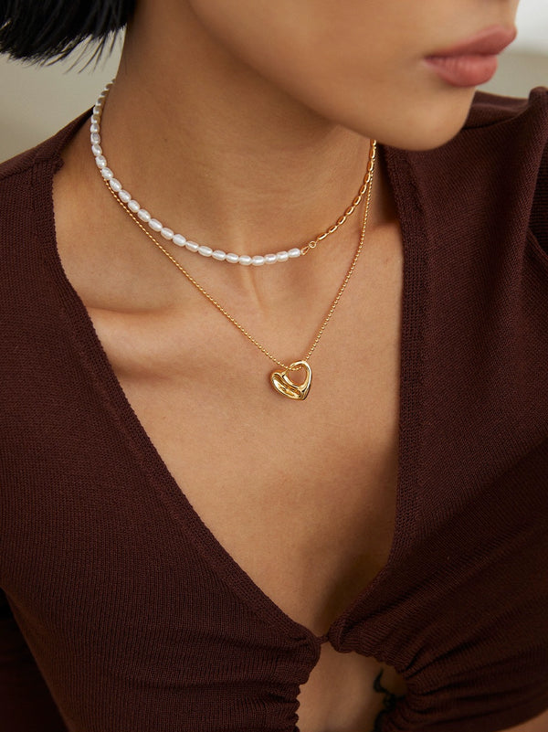 Simsmore [Extremely Simple French Style Series] Pure Silver Love Adjustable Niche Original Double sided Wearing Necklace