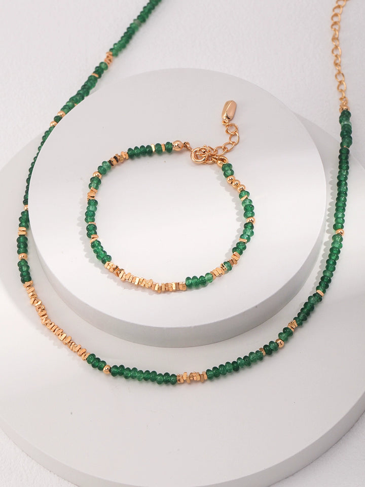 Simsmore minimalist French series S925 emerald sterling silver broken silver bracelet with niche design and high-end feel