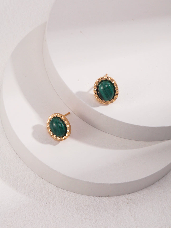 Simsmore minimalist French series pure silver peacock stone temperament niche light luxury retro high-end earrings
