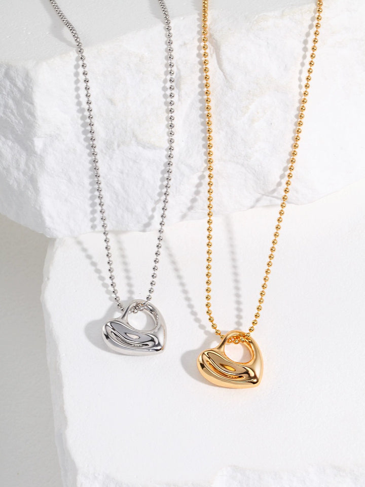 Simsmore [Extremely Simple French Style Series] Pure Silver Love Adjustable Niche Original Double sided Wearing Necklace