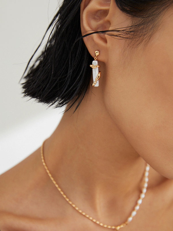 Simsmore [Extremely Simple French Style Series] Pure Silver AB Style Fashionable Niche Original Design Pearl Earrings