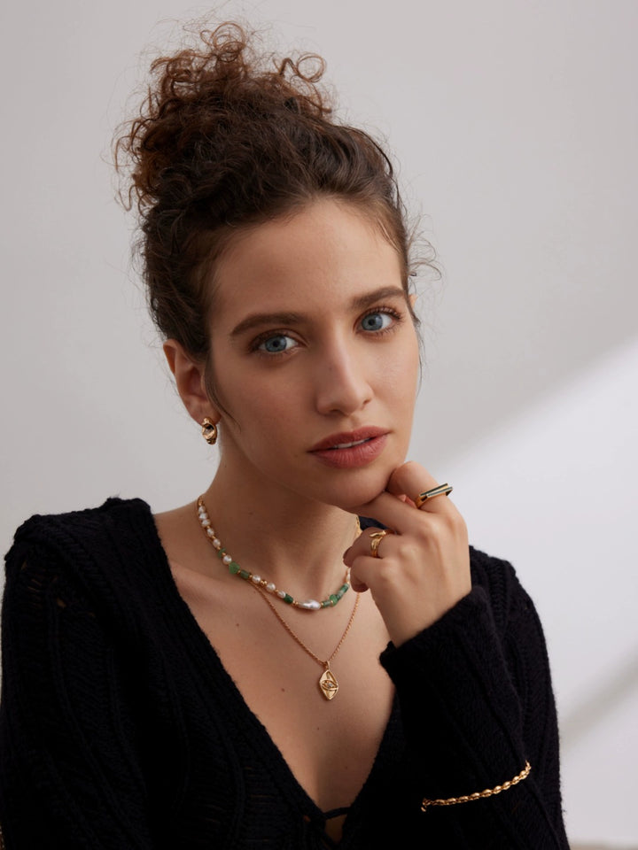 Simsmore [Extremely Simple French Style Series] Pure Silver Natural Pearl Adjustable Fashion Style Niche Necklace