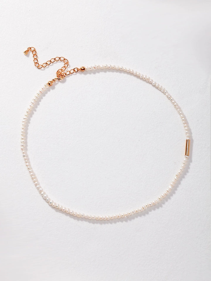 Simsmore [Minimalist French Series] Pure Silver Simple Potato Pearl Adjustable Original Necklace