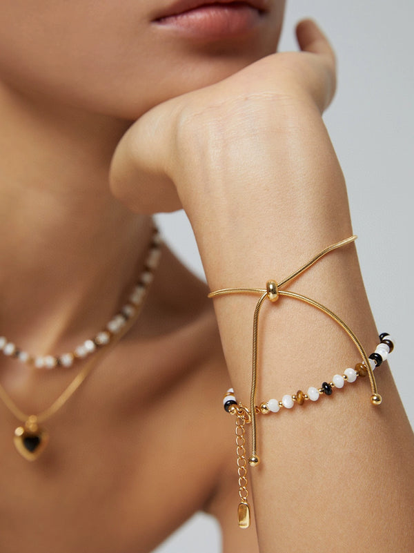 Simsmore minimalist French series S925 pure silver tiger eye stone bracelet with niche design, light luxury retro
