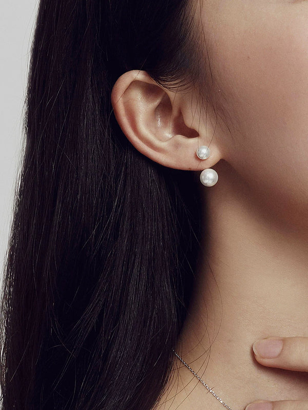 Simsmore [Extremely Simple French Style Series] Pure Silver Natural Pearl Bead Versatile Original Design Earrings