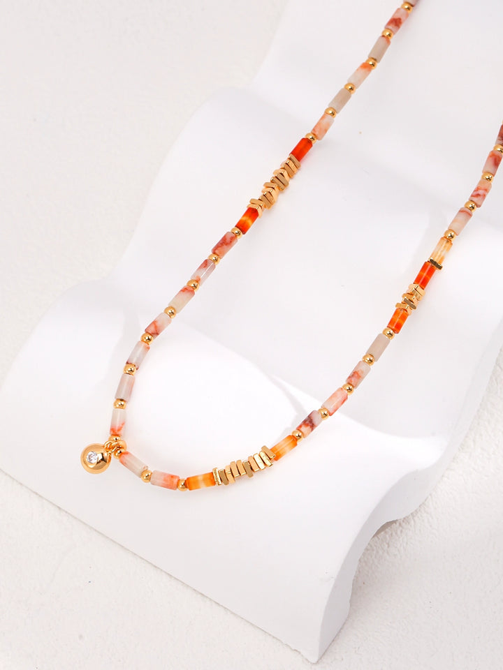 Simsmore minimalist French series pure silver red agate niche design light luxury retro adjustable necklace