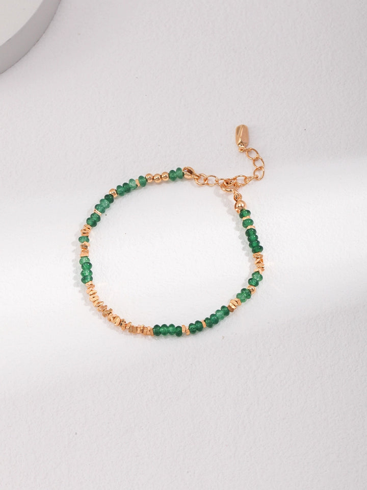 Simsmore minimalist French series S925 emerald sterling silver broken silver bracelet with niche design and high-end feel