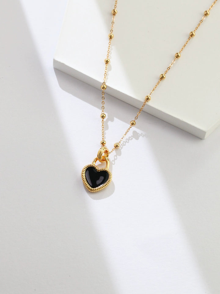 Simsmore [Extremely Simple French Style Series] Pure Silver Love Drop Glaze Adjustable Niche Original Design Necklace