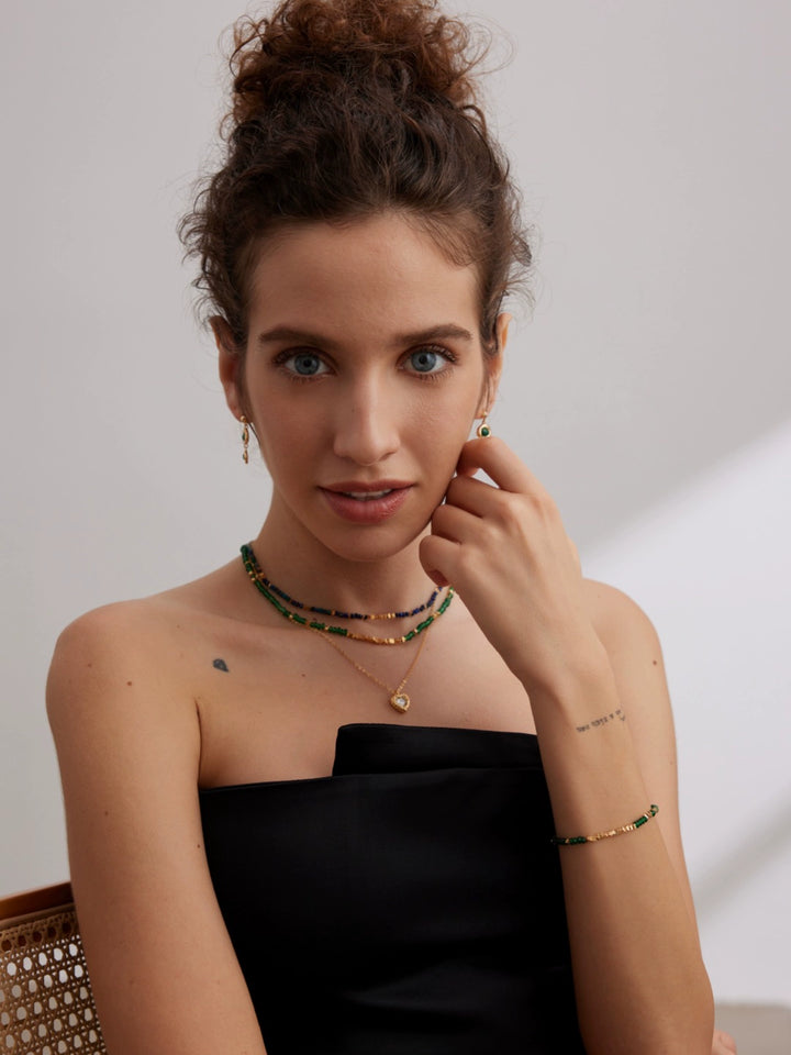 Simsmore minimalist French series S925 emerald sterling silver broken silver bracelet with niche design and high-end feel