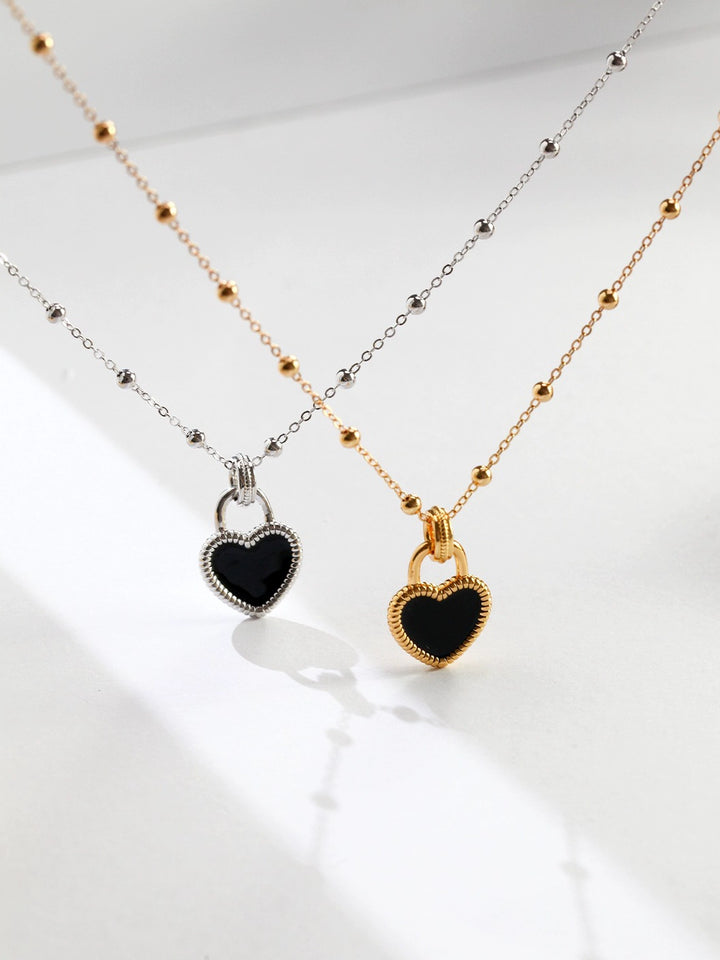 Simsmore [Extremely Simple French Style Series] Pure Silver Love Drop Glaze Adjustable Niche Original Design Necklace